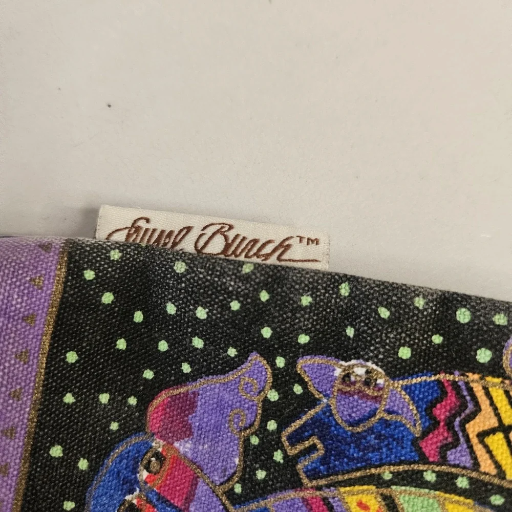 Vintage Laurel Burch‎ Tote Bag Small Dogs and Doggies Canvas Purse Colorful Art